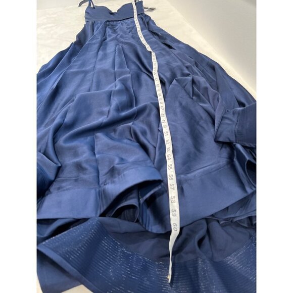 New LA FEMME Size 2 PROM Long Dress 28607 Navy *Stain* - Picture 7 of 16